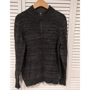 George Quarter Zip Sweater Mens M 38-40 Heather Gray Grandpa Cozy‎